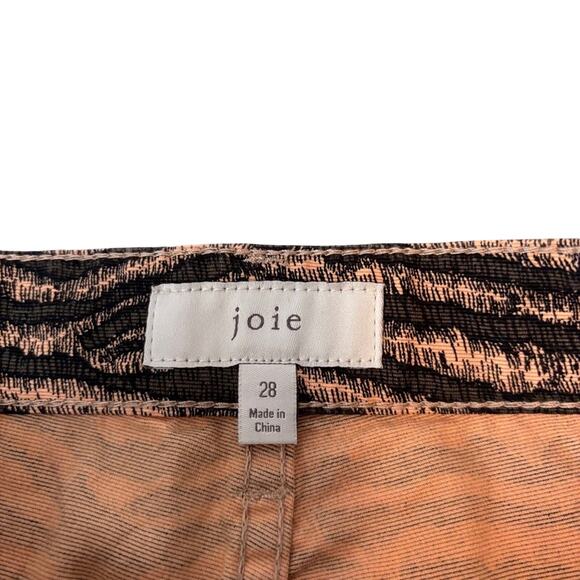 Joie Zebra Jacquard Cropped Pants Size 28 Black Bronze High Rise NWT - Picture 4 of 5